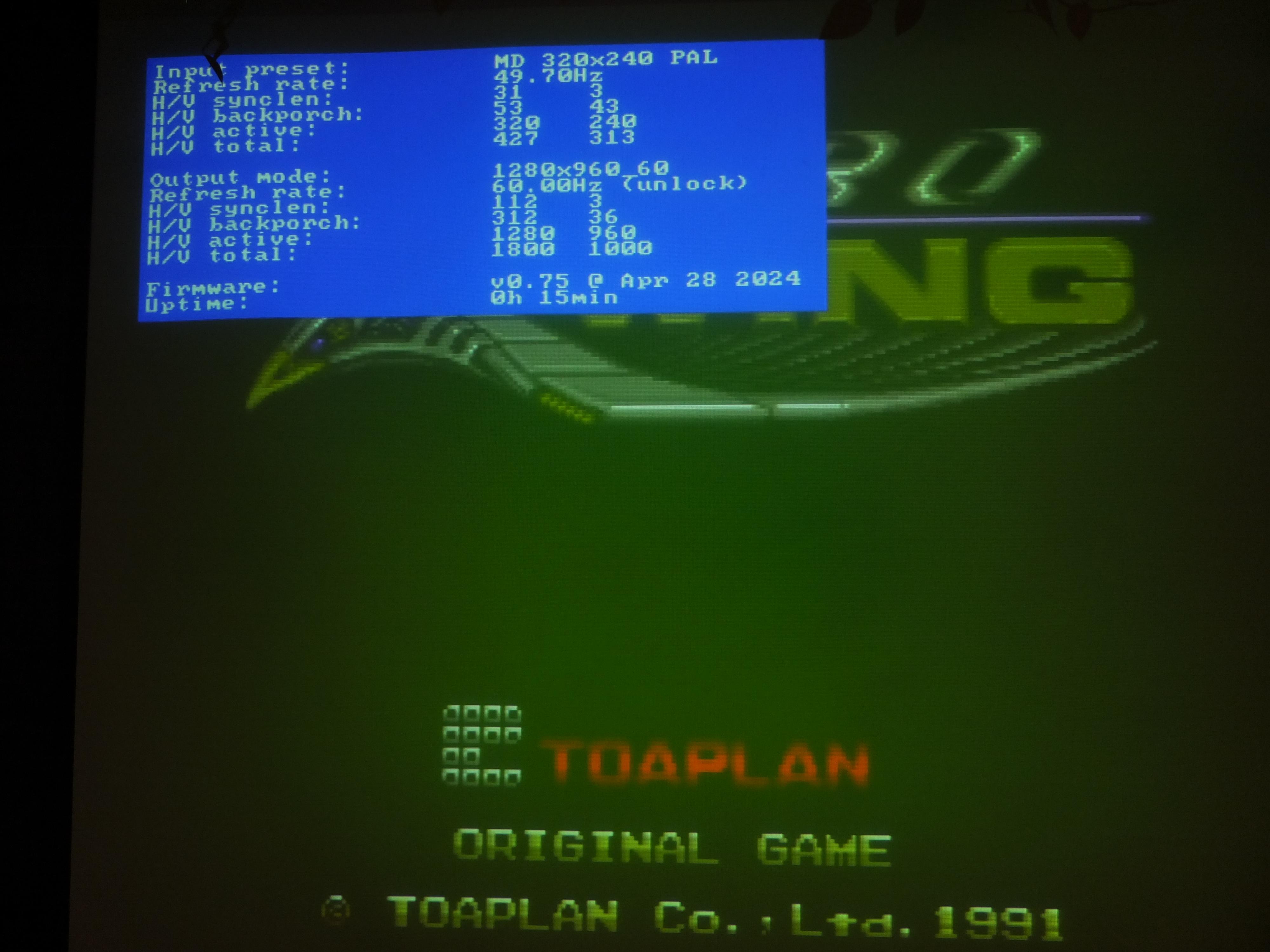 Zero-Wing MegaDrive OSSC-Pro Info